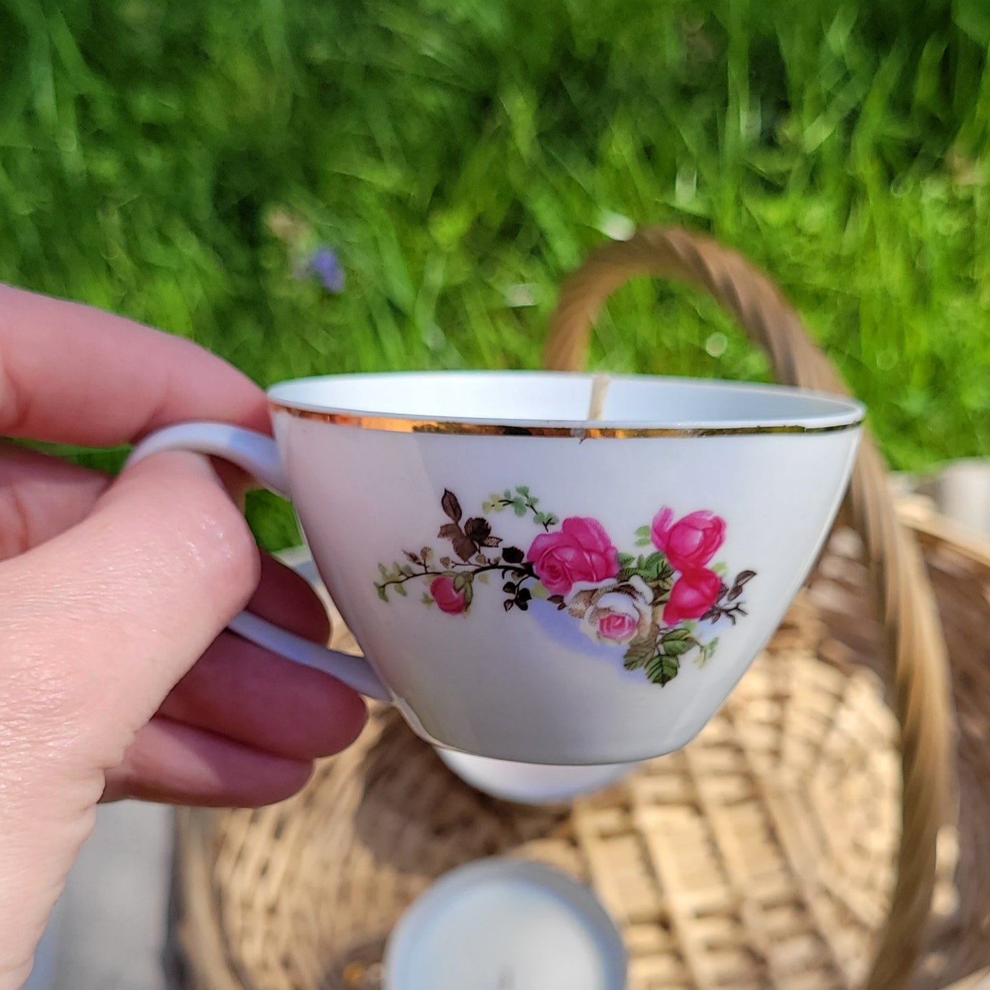 Bougie en tasse Lady Rose et Blanche